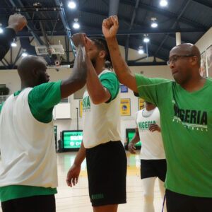 mike brown in team huddle